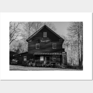 Henry Tingler's Mill - Black and White Paint Bank Virginia Posters and Art